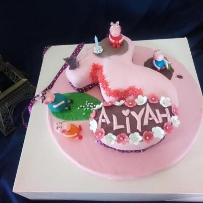 Number Cake n° 3 Peppa Pig